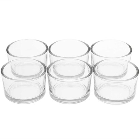 6 petits bougeoirs en verre 5 2 x 3 3 cm