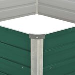 vidaXL Jardinière 129 x 129 x 46 cm cm Acier galvanisé Vert
