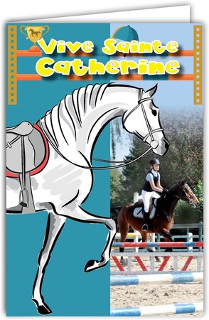 Carte sainte catherine bonne fête 25 novembre avec enveloppe blanche 12x17 5cm