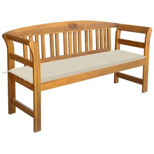 vidaXL Banc de jardin avec coussin 157 cm Bois d'acacia massif