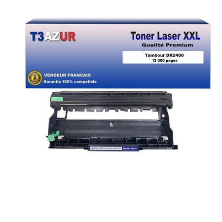 Kit tambour compatible avec brother dr2400 pour brother dcp-l2510d  l2512d  l2550dn  l2530dw  l2537dw - 3 000 pages - t3azur