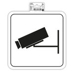Panneau Pvc Adhésif Antidérapant Video Surveillance 20x20 Cm - Blanc - Exacompta