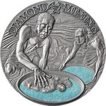 DIAMOND MINING Earth Treasures 50g argent monnaie 2000 Francs Cameroon 2023
