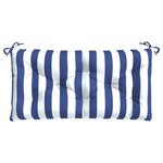vidaXL Coussins de banc de jardin lot de 2 rayures bleues et blanches