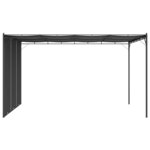 vidaXL Belvédère de jardin avec rideau latéral 4x3x2 25 m Anthracite