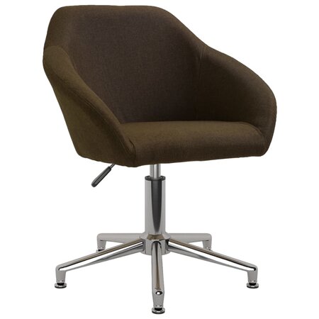 vidaXL Chaise pivotante de salle à manger Marron foncé Tissu