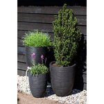 Capi Jardinière Nature Rib 43 x 41 cm Noir KBLR933