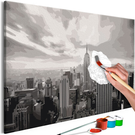 Tableau à peindre par soi-même - grey new york l x h en cm 60x40