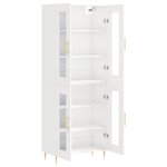 vidaXL Buffet haut Blanc brillant 69 5x34x180 cm Bois d'ingénierie