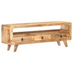vidaXL Meuble TV 117x30x41 cm Bois de manguier massif brut
