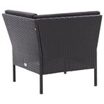 vidaXL Salon de jardin 6 Pièces avec coussins Résine tressée Noir