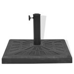 vidaXL Base carrée de parasol Résine Noir 12 kg