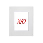 Lot de 10 passe-partouts standard blanc pour cadre et encadrement photo - Nielsen - Cadre 18 x 24 cm - Ouverture 9 x 14 cm