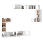 vidaXL Meuble TV mural Blanc brillant Bois d'ingénierie
