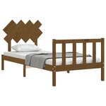 vidaXL Cadre de lit tête de lit marron miel 90x200 cm bois massif