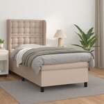 vidaXL Lit à sommier tapissier avec matelas Cappuccino 90x200 cm