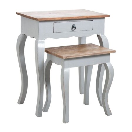 Tables gigognes en bois gris antique