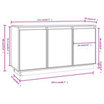 vidaXL Buffet Gris 111x34x60 cm Bois massif de pin