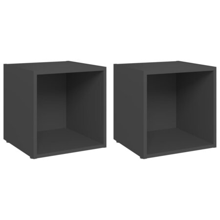 vidaXL Meubles TV 2 Pièces Gris 37x35x37 cm Aggloméré