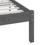 vidaXL Cadre de lit Gris Bois de pin massif 100x200 cm