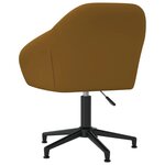 vidaXL Chaise pivotante de salle à manger Marron Velours