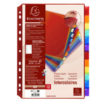 Intercalaires Pp Transparent Couleurs Avec Porte Étiquette A4 12 Positions - Blanc - X 10 - Exacompta