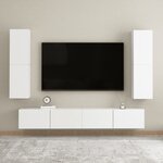 vidaXL Meuble TV Blanc 30 5x30x110 cm Aggloméré