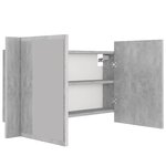 vidaXL Armoire de salle de bain à miroir LED Gris béton Acrylique