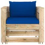 vidaXL Salon de jardin 6 Pièces avec coussins Bois imprégné de vert