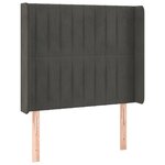 vidaXL Tête de lit avec oreilles Gris foncé 93x16x118/128 cm Velours