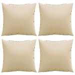 vidaXL Coussins décoratifs 4 Pièces beige 50x50 cm tissu