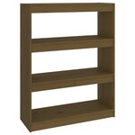 vidaXL Bibliothèque/Séparateur de pièce Marron miel 80x30x103 5 cm Pin