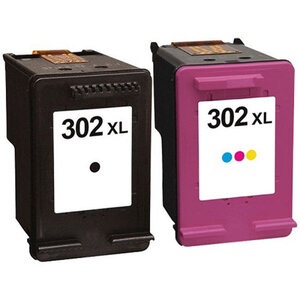 Pack 2 cartouches d'encre n° 302 xl noir et couleur grande capacité pour imprimante hp envy 4525
