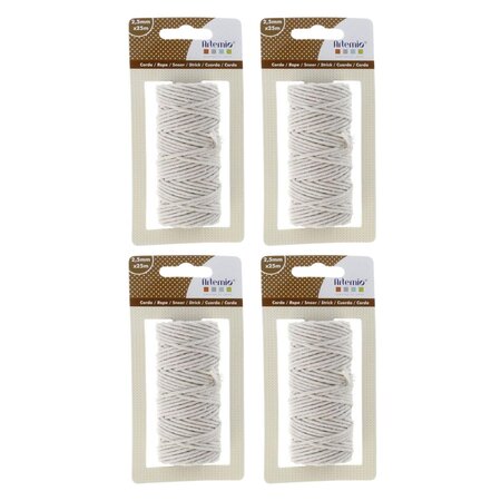 4 ficelles coton pour macramé 25 m - Beige