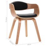 vidaXL Chaises à manger lot de 4 bois courbé et similicuir