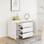 vidaXL Buffet avec 3 tiroirs Blanc 120x41x75 cm Aggloméré