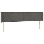 vidaXL Tête de lit avec oreilles Gris foncé 203x16x78/88 cm Velours