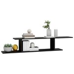 vidaXL Étagère TV murale Noir 125x18x23 cm Aggloméré