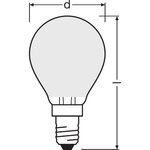 Osram ampoule led sphérique verre dépoli 2 5w=25 e14 chaud