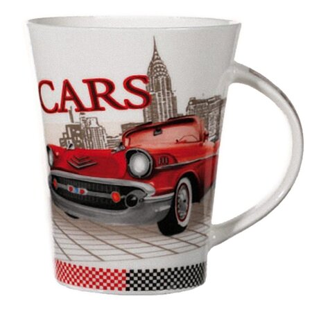 Tasse en porcelaine voiture rouge