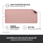 Large tapis de bureau - logitech desk mat - studio series  multifonctionnel et etendu - rose