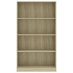 vidaXL Bibliothèque à 4 niveaux Chêne sonoma 80x24x142 cm Aggloméré