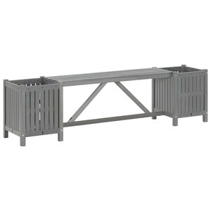 vidaXL Banc de jardin avec 2 jardinières 150 cm Bois d'acacia Gris