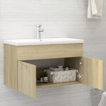 vidaXL Armoire d'évier avec lavabo intégré Chêne sonoma Aggloméré