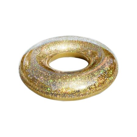 Bouée gonflable dorée à paillettes