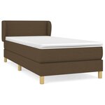 vidaXL Lit à sommier tapissier avec matelas Marron foncé 90x200 cm