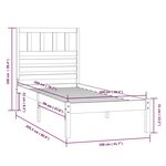 vidaXL Cadre de lit Gris Bois de pin massif 100x200 cm