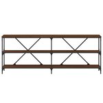 vidaXL Table console chêne marron 200x30x75 bois d'ingénierie et fer