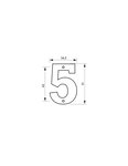 THIRARD - Chiffre 5  laiton à visser  H.51mm  laiton