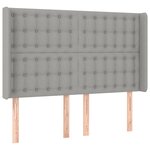 vidaXL Sommier tapissier et matelas et LED Gris clair 140x190 cm Tissu